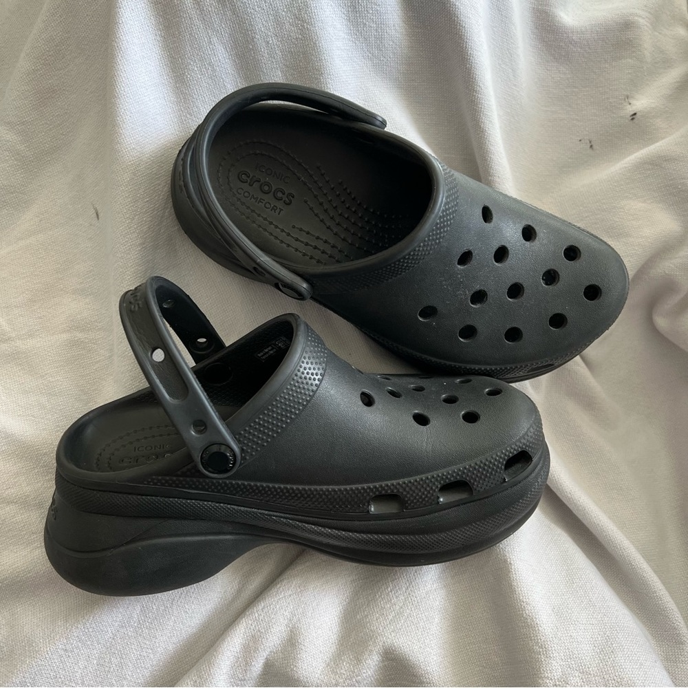 Black Platform Crocs